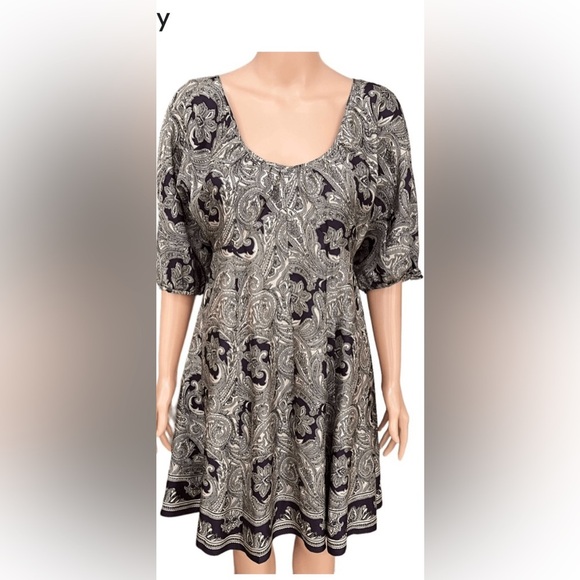 Nine West 3/4 Sleeve Paisley Silk dress - Picture 1 of 4
